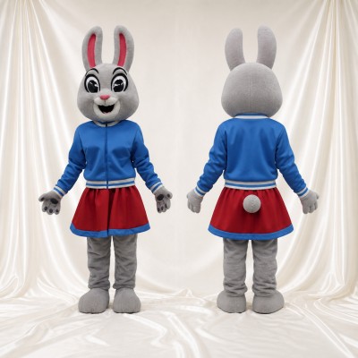 Rabbit Cheerleader Mascot Costume Full Body for Adults Sports Events