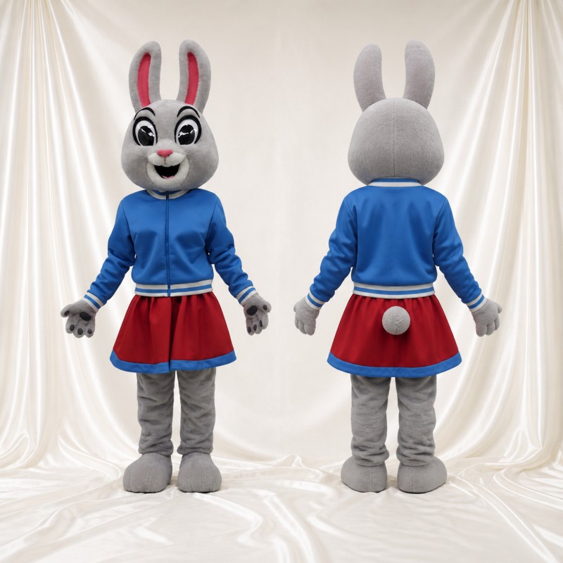 Rabbit Cheerleader Mascot Costume Full Body for Adults Sports Events