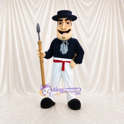 Colonial Gentleman Mascot Costume Full Body for Adults Museums