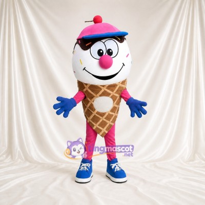 Ice Cream Cone Mascot Costume Full Body for Adults Events