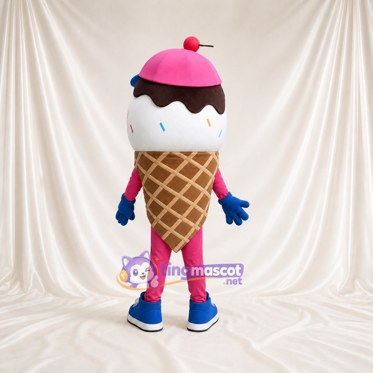 Cornet de crème glacée Costume de mascotte intégral pour adultes Événements Cornet de crème glacée Costume de mascotte intégral pour adultes Événements