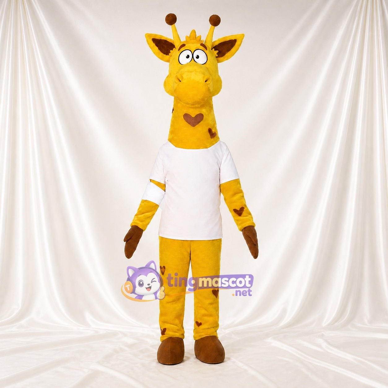 Gelbe Giraffe Maskottchenkostüm Ganzkörper für Erwachsene Zoos Gelbe Giraffe Maskottchenkostüm Ganzkörper für Erwachsene Zoos