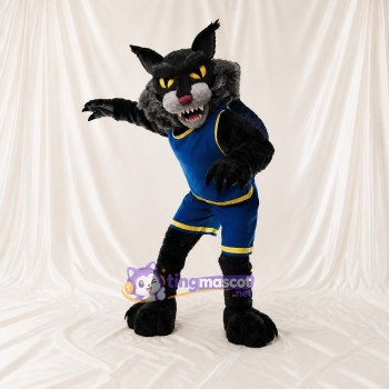 Black Wildcat Mascot Costume Full Body for Adults Sports Events