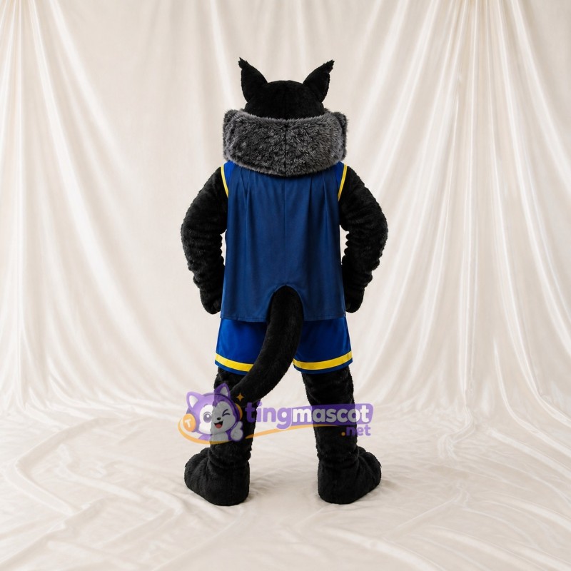 Black Wildcat Mascot Costume Full Body for Adults Sports Events