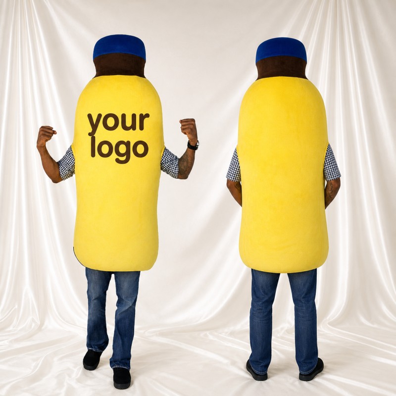Yellow Bottle Mascot Costume Full Body for Adults Trade Shows