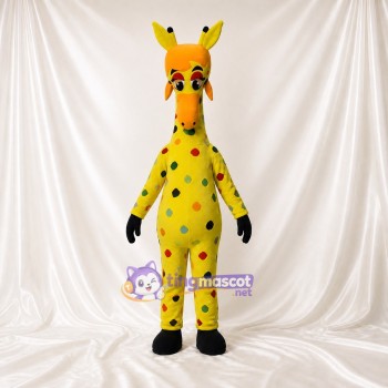 Bright Polka Giraffe Mascot Costume Full Body for Adults Zoos