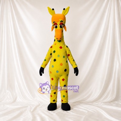 Bright Polka Giraffe Mascot Costume Full Body for Adults Zoos