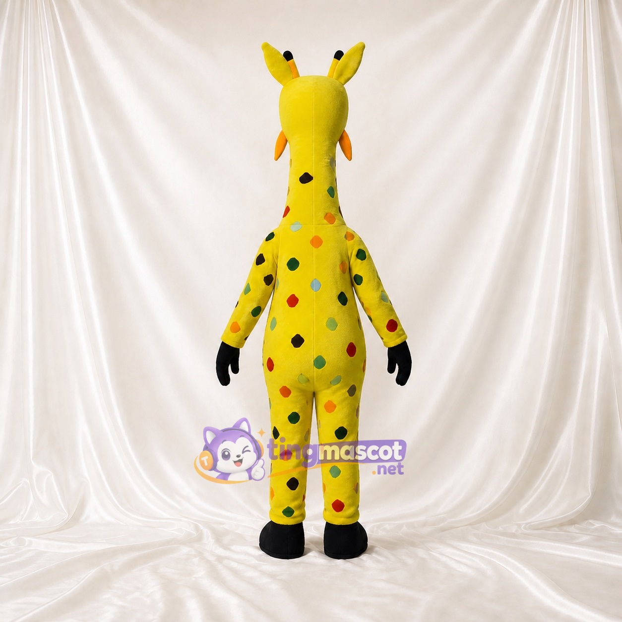 Bright Polka Giraffe Mascot Costume Full Body for Adults Zoos Bright Polka Giraffe Mascot Costume Full Body for Adults Zoos