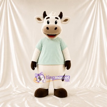 Vache à chemise menthe Costume de mascotte intégral pour adultes Événements scolaires