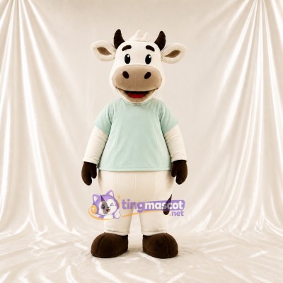 Vache à chemise menthe Costume de mascotte intégral pour adultes Événements scolaires