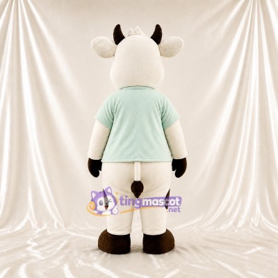 Vache à chemise menthe Costume de mascotte intégral pour adultes Événements scolaires