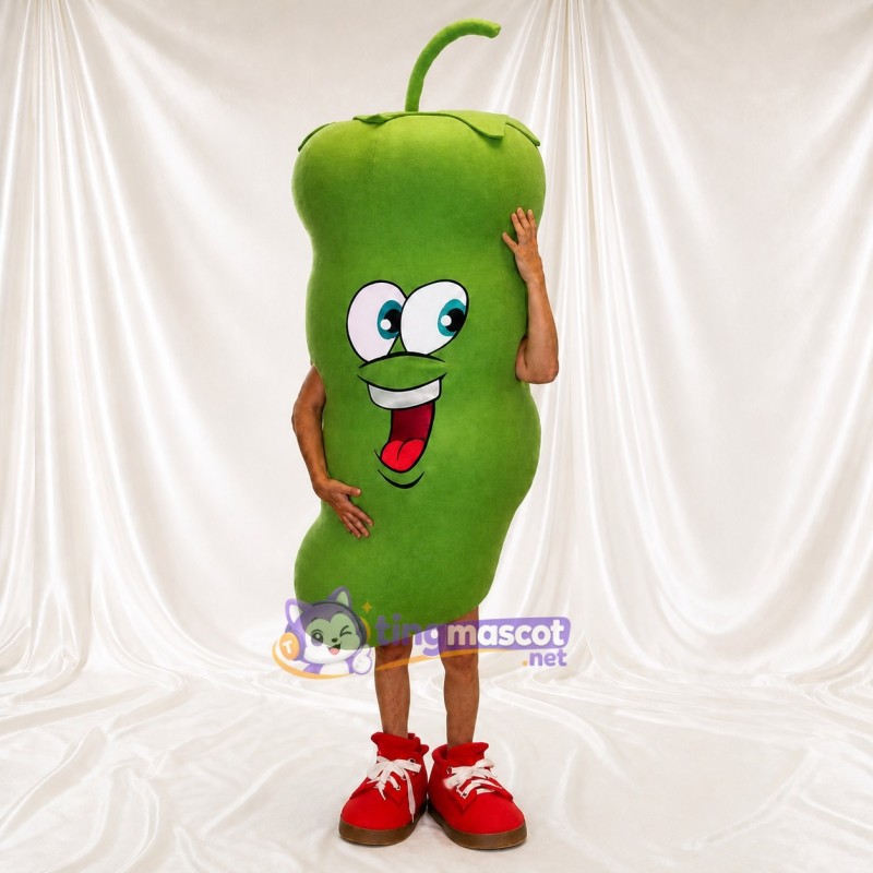 Green Pepper Mascot Costume Full Body for Adults Events