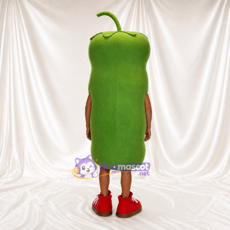 Green Pepper Mascot Costume Full Body for Adults Events
