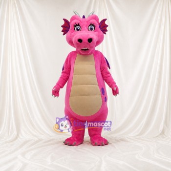 Pink Drachen Maskottchenkostüm Ganzkörper für Erwachsene Schulveranstaltungen