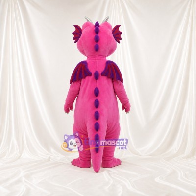 Pink Dragon Mascot Costume Full Body for Adults School Events