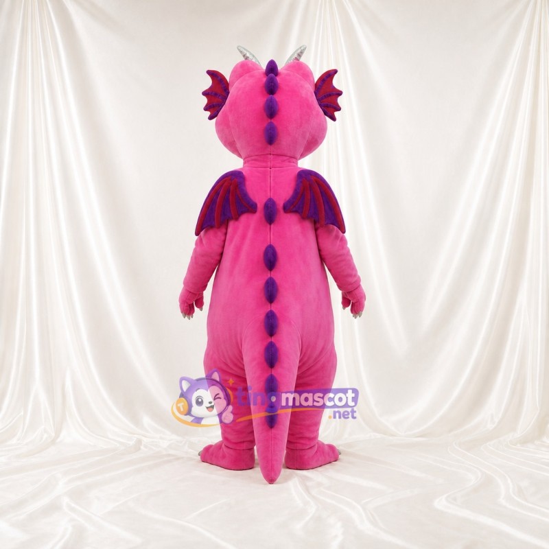 Pink Dragon Mascot Costume Full Body for Adults School Events