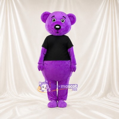 Purple Bear Mascot Costume Full Body for Adults Charity Events