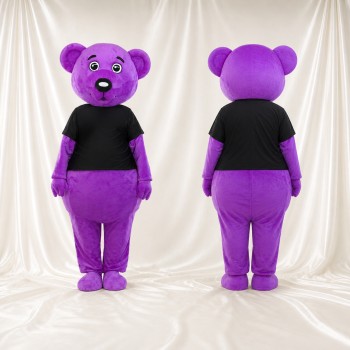 Ours violet Costume de mascotte intégral pour adultes Événements caritatifs