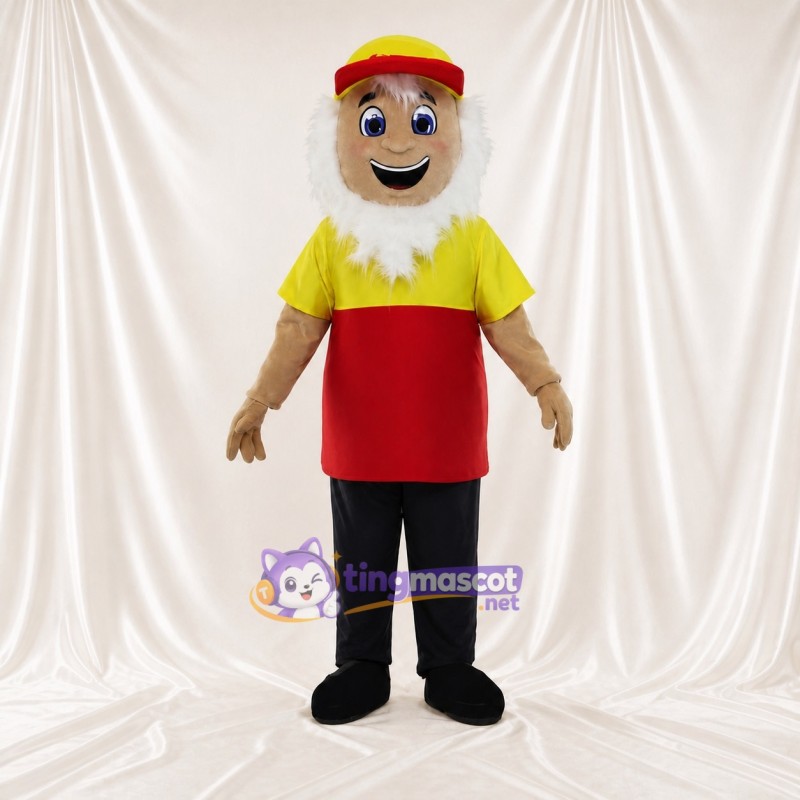 Color Block Service Worker Mascot Costume Full Body for Adults Promotions