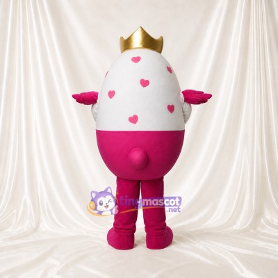 White Royal Egg Mascot Costume Full Body for Adults School Events