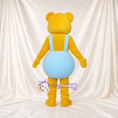 Yellow Bear Mascot Costume Full Body for Adults School Events