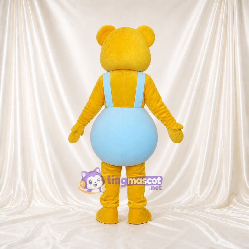 Yellow Bear Mascot Costume Full Body for Adults School Events