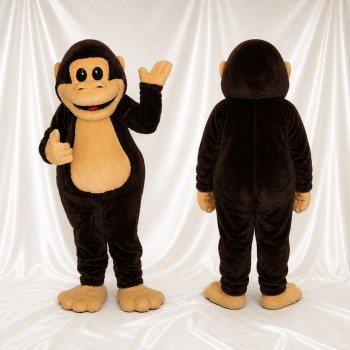 Dark Brown Monkey Mascot Costume Full Body for Adults Zoos