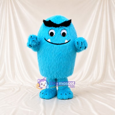 Turquoise Furry Monster Mascot Costume Full Body for Adults School Events