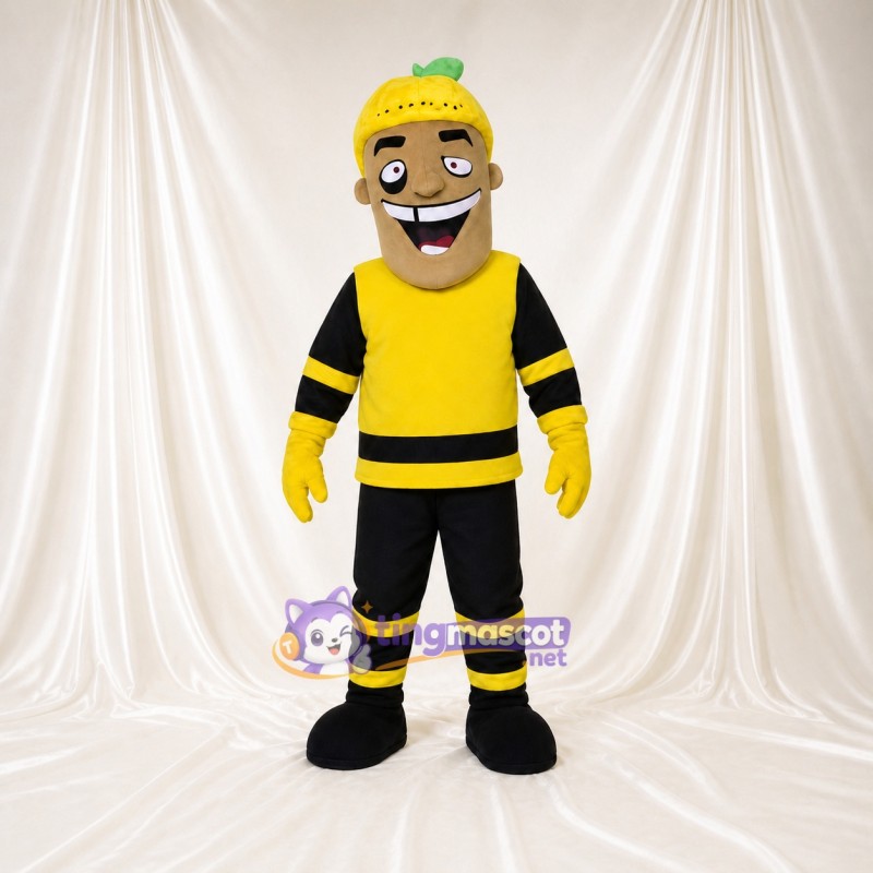Yellow Safety Worker Mascot Costume Full Body for Adults Events