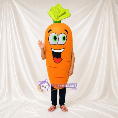 Orange Carrot Mascot Costume Full Body for Adults School Events