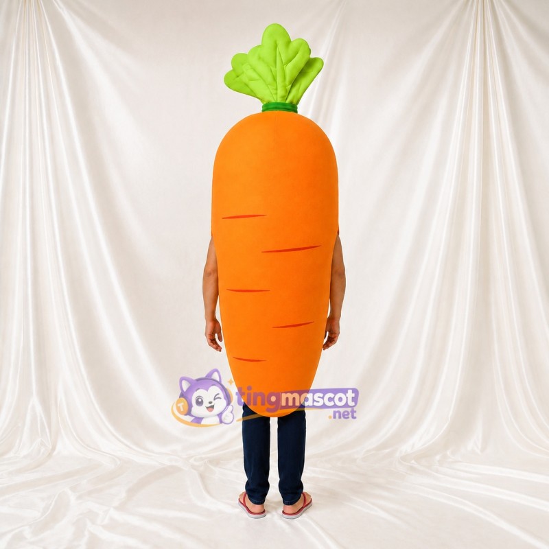 Orange Carrot Mascot Costume Full Body for Adults School Events