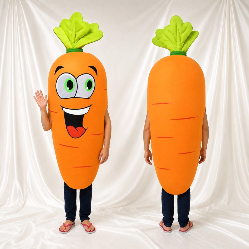 Orange Carrot Mascot Costume Full Body for Adults School Events