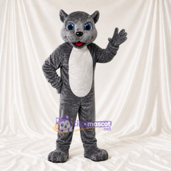 Costume de mascotte loup à ventre blanc intégral pour adultes – événements scolaires