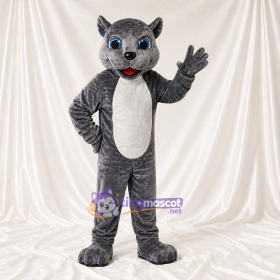 Costume de mascotte loup à ventre blanc intégral pour adultes – événements scolaires