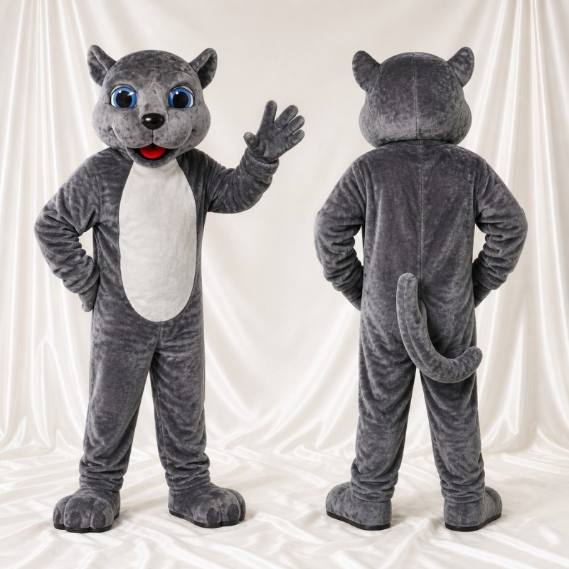 Costume de mascotte loup à ventre blanc intégral pour adultes – événements scolaires