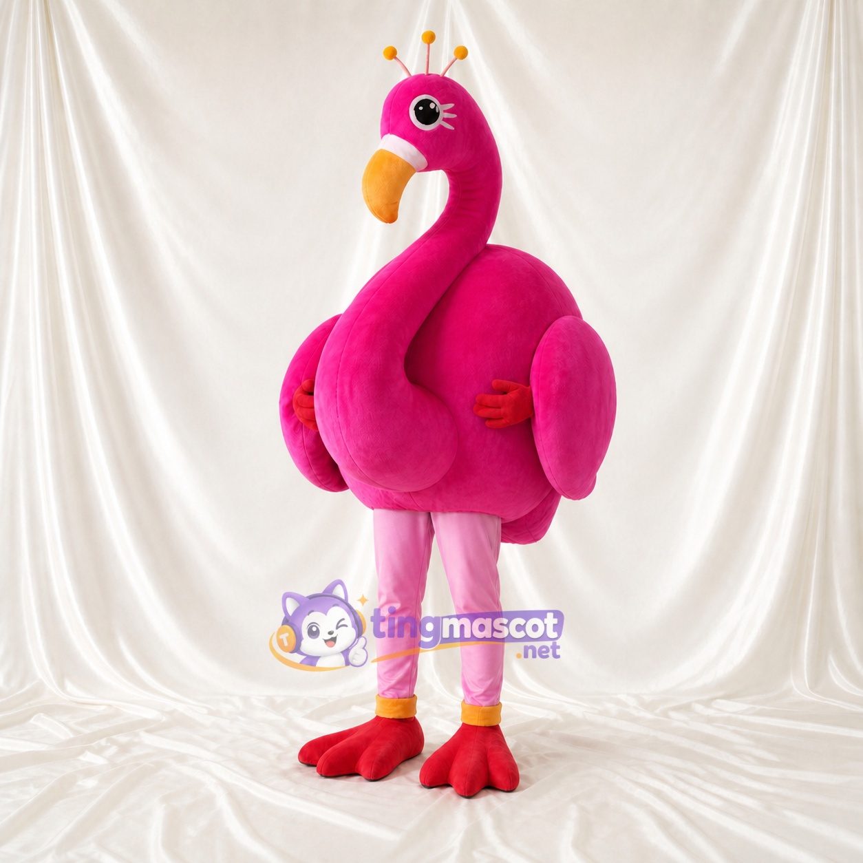 Flamant Costume de mascotte intégral pour adultes Zoos Flamant Costume de mascotte intégral pour adultes Zoos