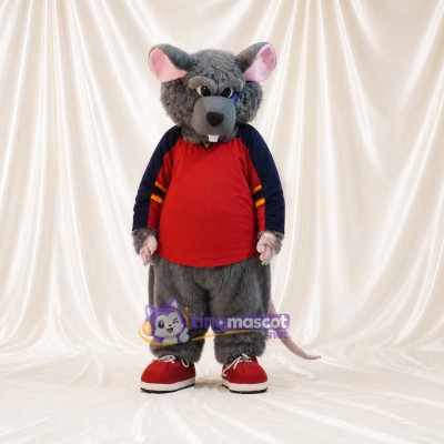 Red Shirt Mouse Mascot Costume Full Body for Adults Sports Events