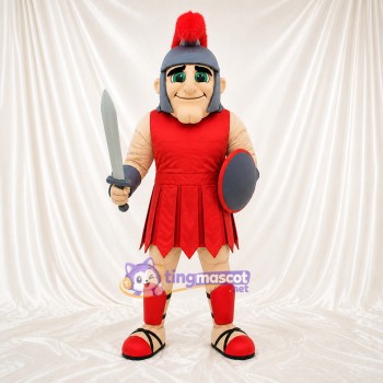 Red Ancient Warrior Mascot Costume Full Body for Adults Museums