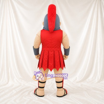 Red Ancient Warrior Mascot Costume Full Body for Adults Museums