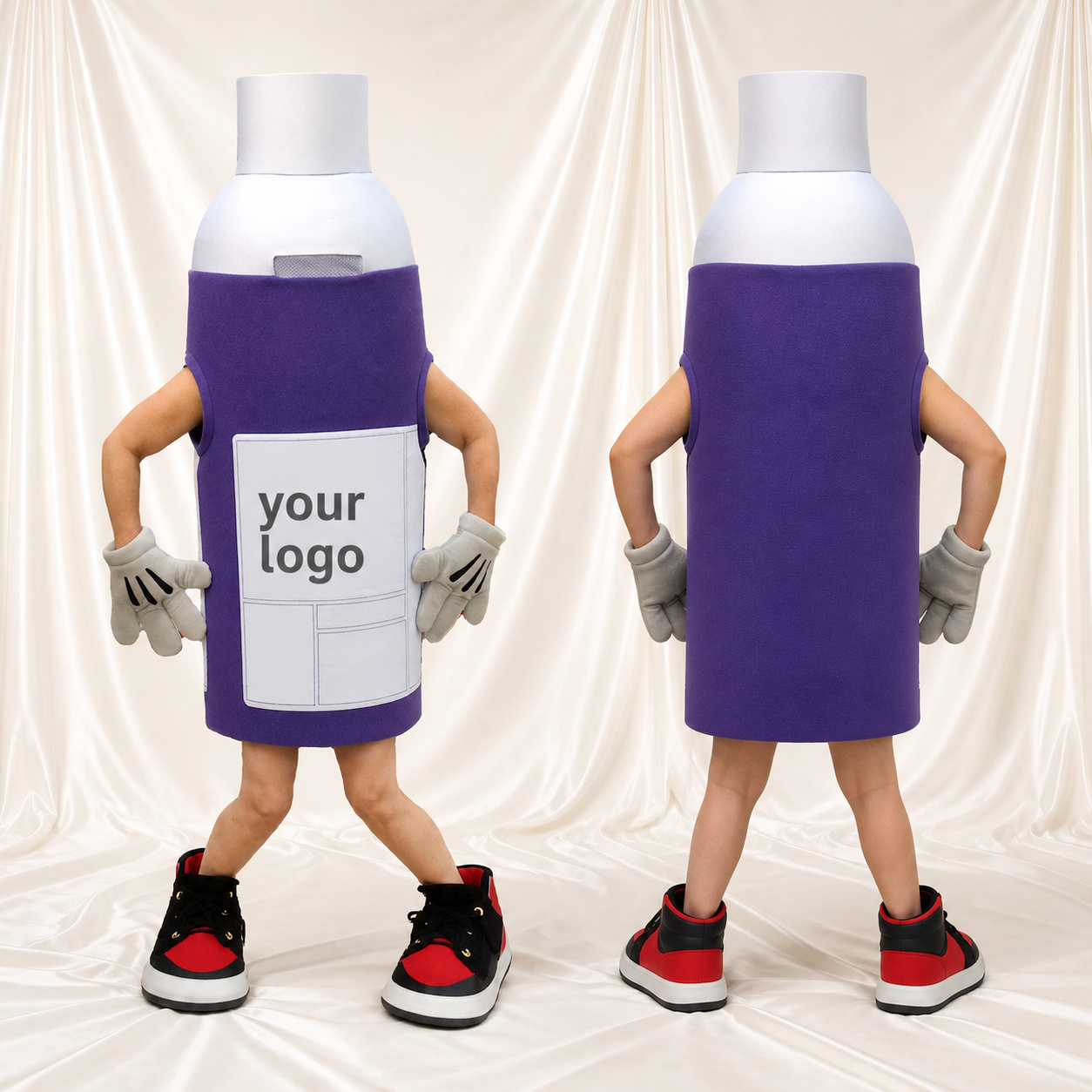Bouteille Violette Costume de mascotte intégral pour adultes Salons professionnels