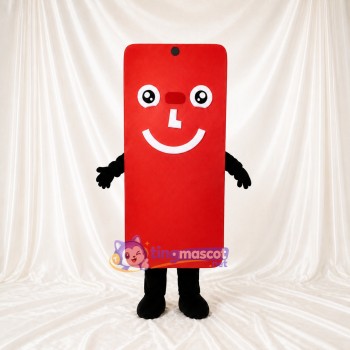 Smartphone rouge Costume de mascotte intégral pour adultes Événements technologiques