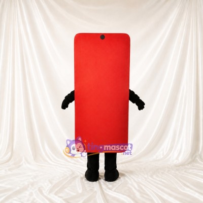 Red Smartphone Mascot Costume Full Body for Adults Tech Events