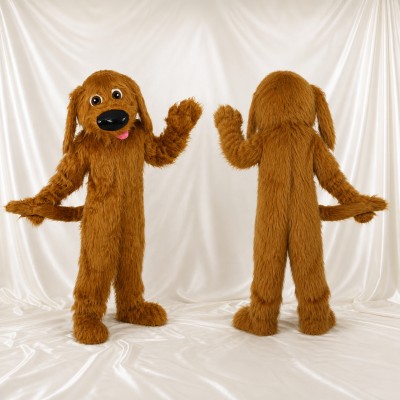 Long Shaggy Dog Mascot Costume Full Body for Adults School Events