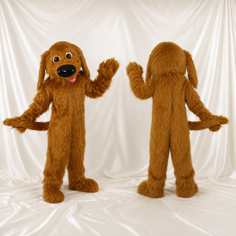 Long Shaggy Dog Mascot Costume Full Body for Adults School Events
