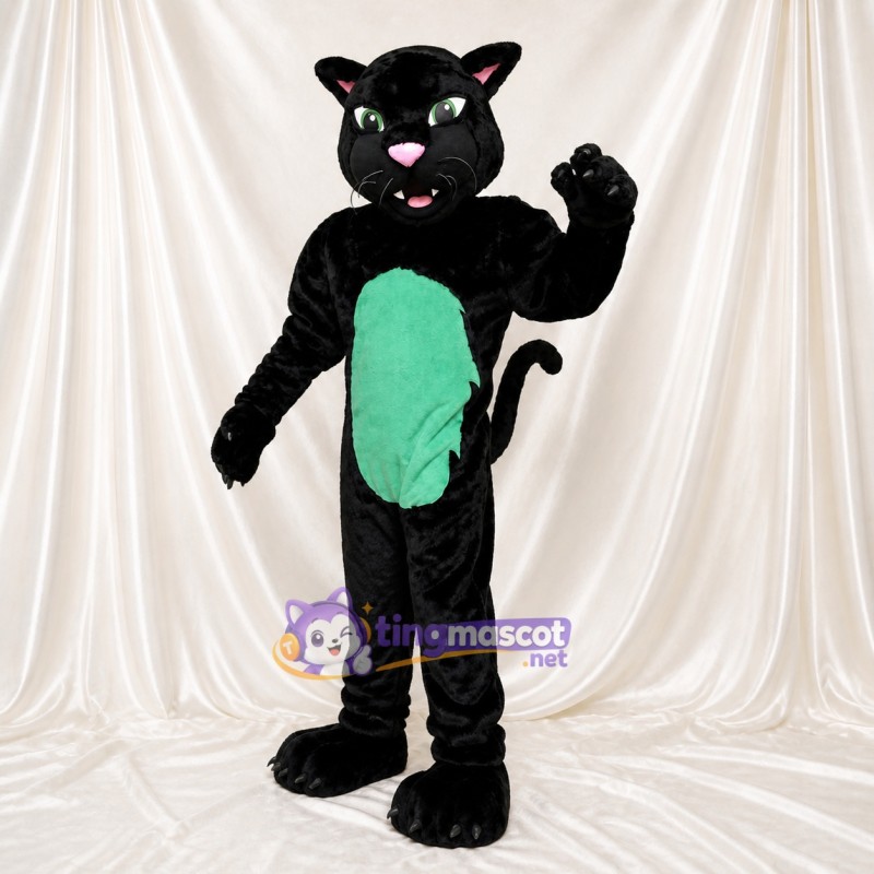 Panthère ventre vert Costume de mascotte intégral pour adultes Événements sportifs