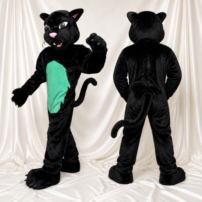 Panthère ventre vert Costume de mascotte intégral pour adultes Événements sportifs