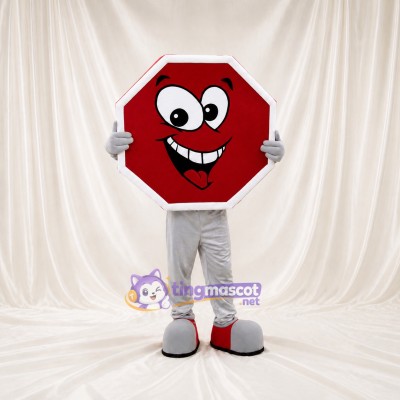Stop Sign Mascot Costume Full Body for Adults School Events