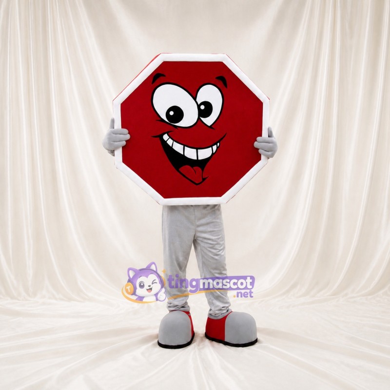 Stop Sign Mascot Costume Full Body for Adults School Events