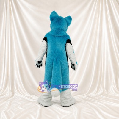 Turquoise Fox Mascot Costume Full Body for Adults Sports Events