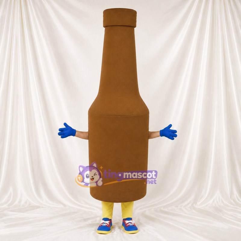 Bouteille de Sauce Brune Costume de mascotte intégral pour adultes Événements gastronomiques